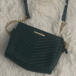 Steve Madden Dark Green Chevron Crossbody Bag